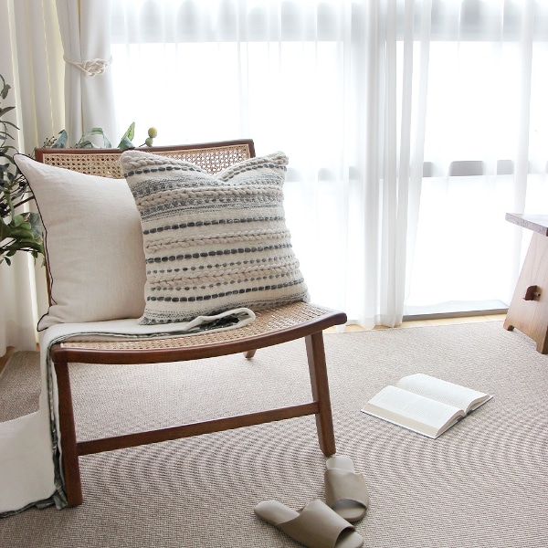 인도수입 뉴델리 내추럴 북유럽 쿠션커버 (로프)