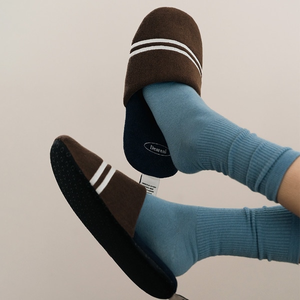 머쉬 룸슈즈 실내화 크림블루