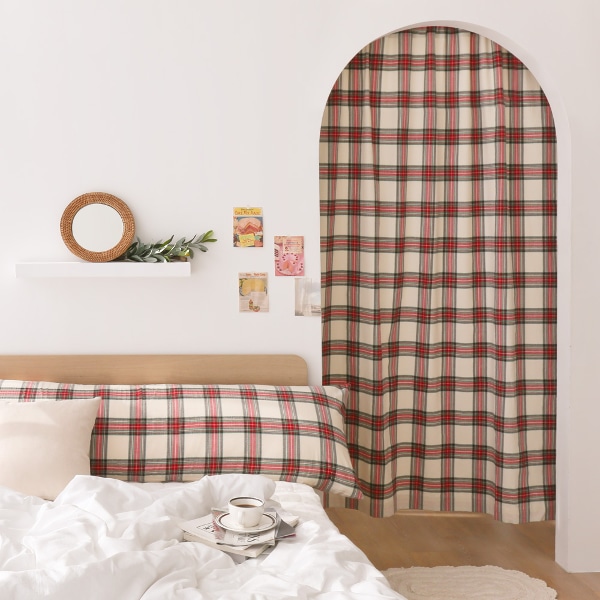 홀리 기모체크 거실커튼(140cmx230cm)