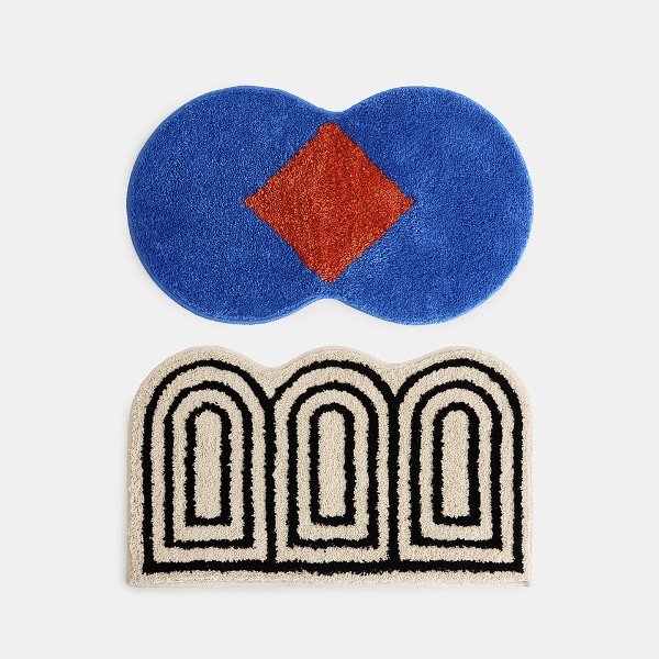 [BWTZ] 푹신한 롱파일 자카드 포인트 발매트 러그 2종