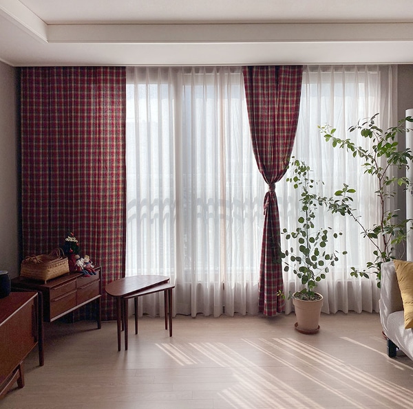 뉴욕의 겨울 방한 체크커튼