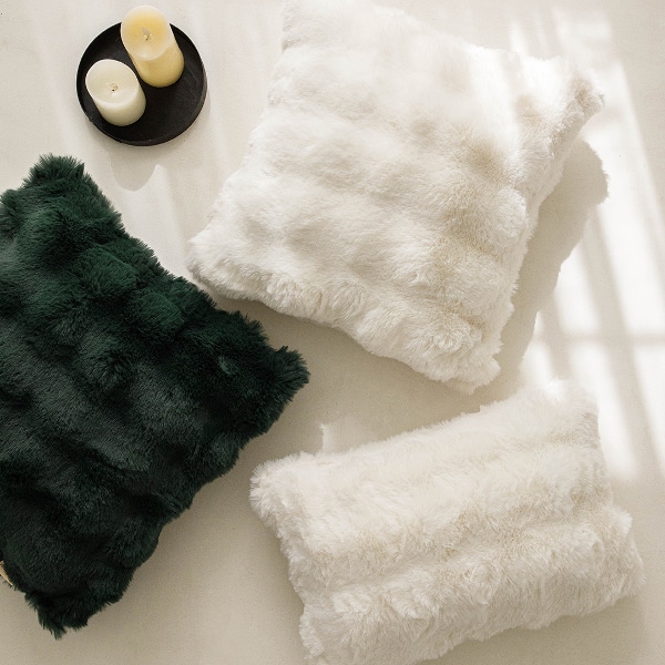 울트라 웜 밍크 퍼 초극세사 쿠션 커버