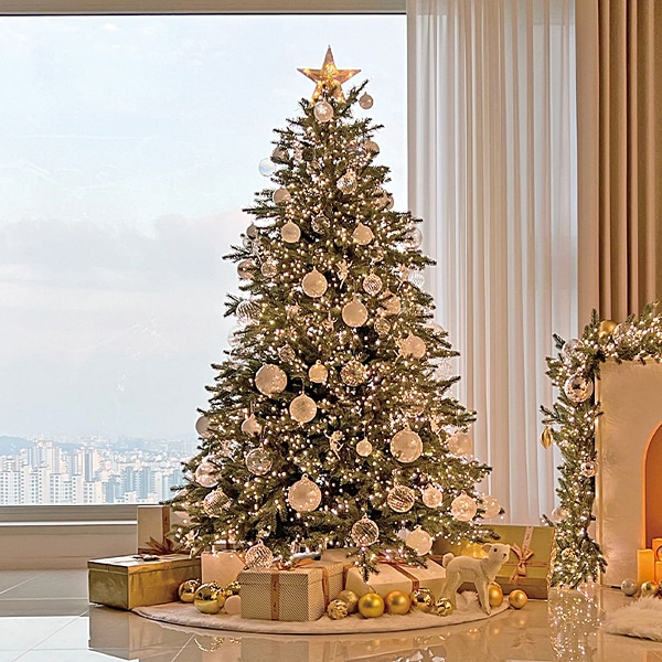 화이트 크리스마스 트리 150cm 프리미엄 트리 풀세트